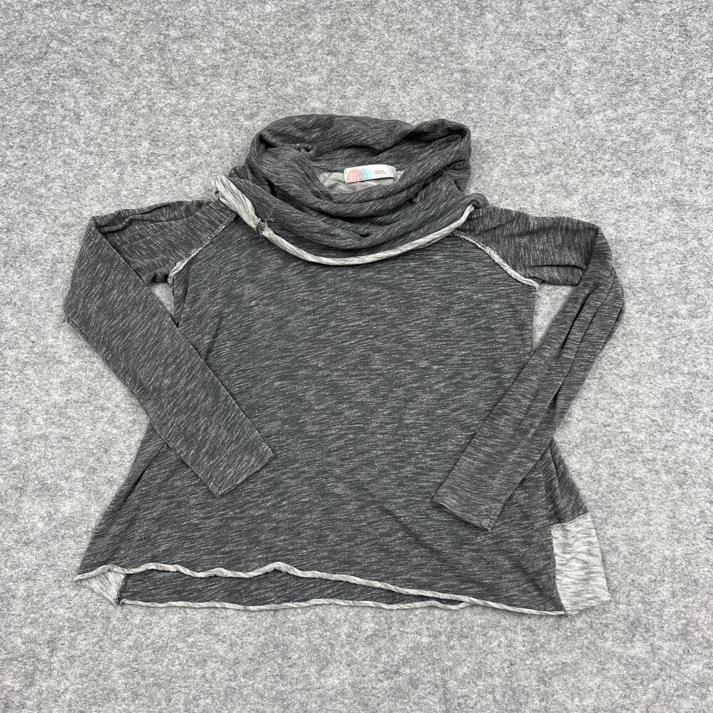 FREE PEOPLE BEACH Sweater Womens M Gray Cowl NeckTwo Body Corps Deux Pullover FP